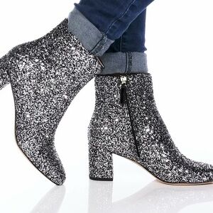 Kate Spade Sparkling Silver Ankle Boots